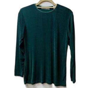 Valerie Stevens Long Sleeve Top Hunter Green Size S